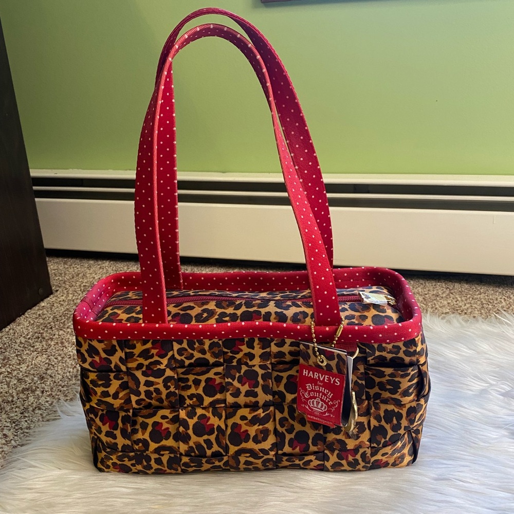 Harveys Disney couture Minnie Mouse Leopard Print  Large Satchel
